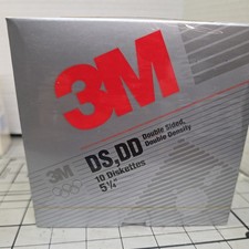 10 NOS Sealed 3M 5.25" 5-1/4" Double Sided Double Density Floppy Disks DS, DD