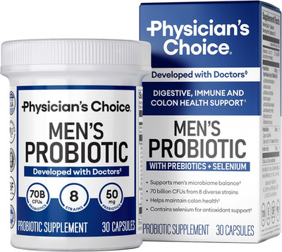 Probiotics for Men - 70 Billion CFU - 8 Strains - W/Selenium & Organic Prebiotic