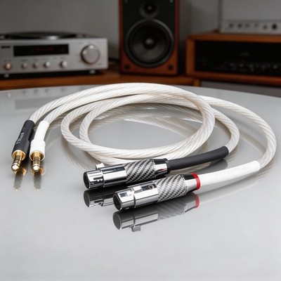 Pair OCC Silver Plated HiFi Audio Cable Microphone 6.35mm male to XLR Female