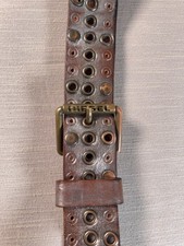 VTG RARE Diesel Y2K Black Leather Studded Mens Belt Italian Luxury Leather 38