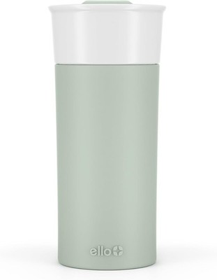 Taza de viaje de cerámica sin BPA Ello Ogden con tapa, Gotas de miel, 473 ml