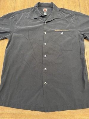 Harley-Davidson Model FXCW Rocker C Sz Medium Embroidered Button Down Black