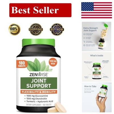 Non-GMO Joint Support Supplement: Glucosamine, Chondroitin & MSM - 60-Day Supply