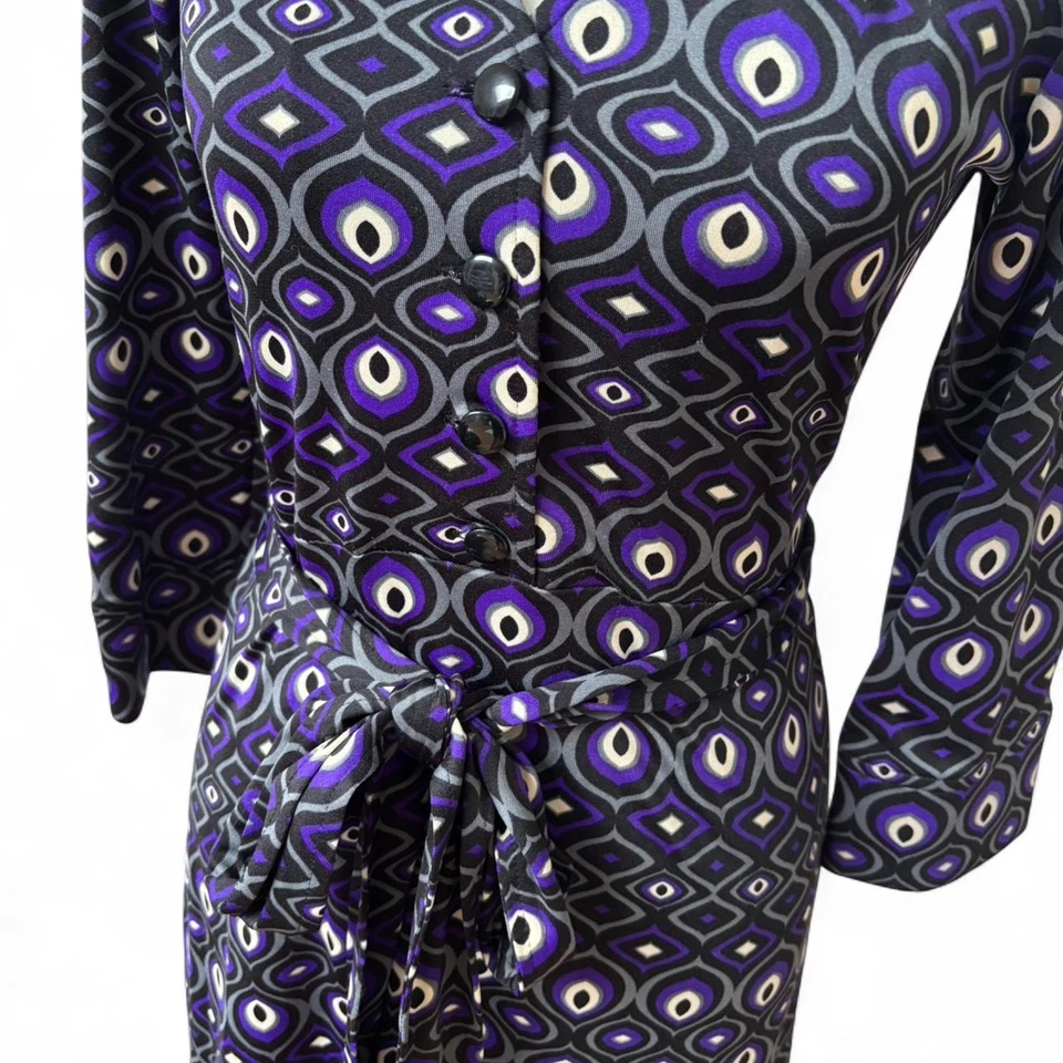 Y2K. VTG. A.P.N.Y RETRO ALL OVER PRINT GRAPHIC DRESS SMALL. - Image 4 of 4