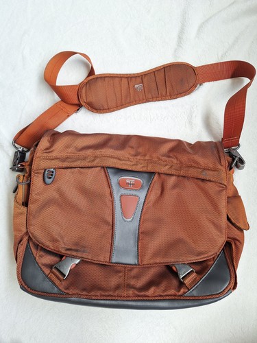 Tumi T-Tech Ballistic Nylon Expandable Messenger Bag Laptop Orange