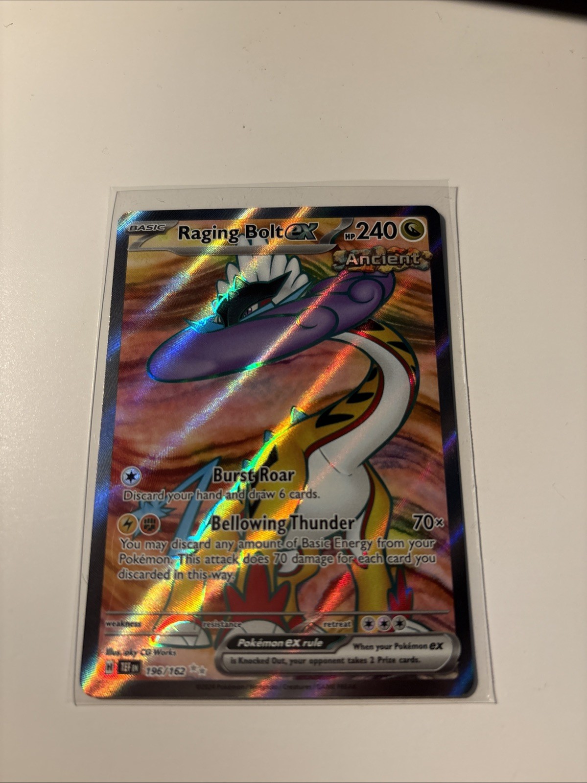 Raging Bolt Ex #196/162 SV05: Temporal Forces Holo PSA 10 condition