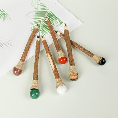 5pcs Random color Natural Crystal Ball  Pencil Healing Crystal Handmade Rustic