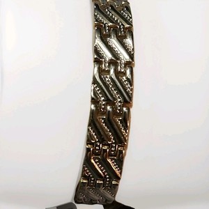 Silver Gold Tone Unisex Bracelet Size7 Leigth 7 Inch Vintage Jewelry