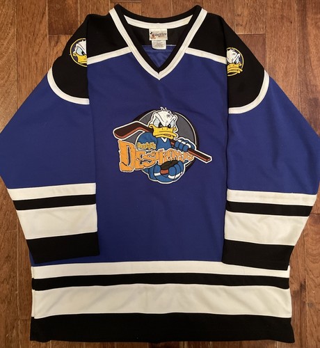 Vintage 90s Y2K Disney's Destroyers Donald Duck #34 Hockey Jersey Men's Size L