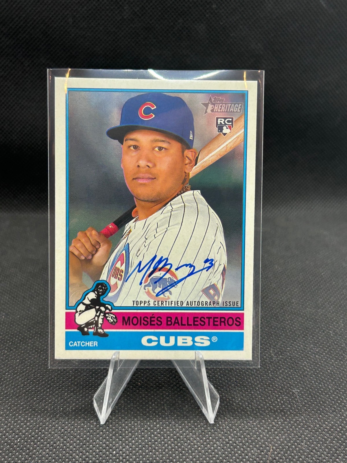 Moises Ballesteros 2025 Topps Heritage High Number Real One Auto RC Rookie Cubs