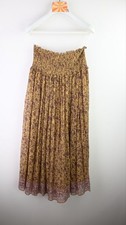 ZIMMERMANN RESORT "Juniper" crinkle skirt in gold batik size 1/UK10 BNWT
