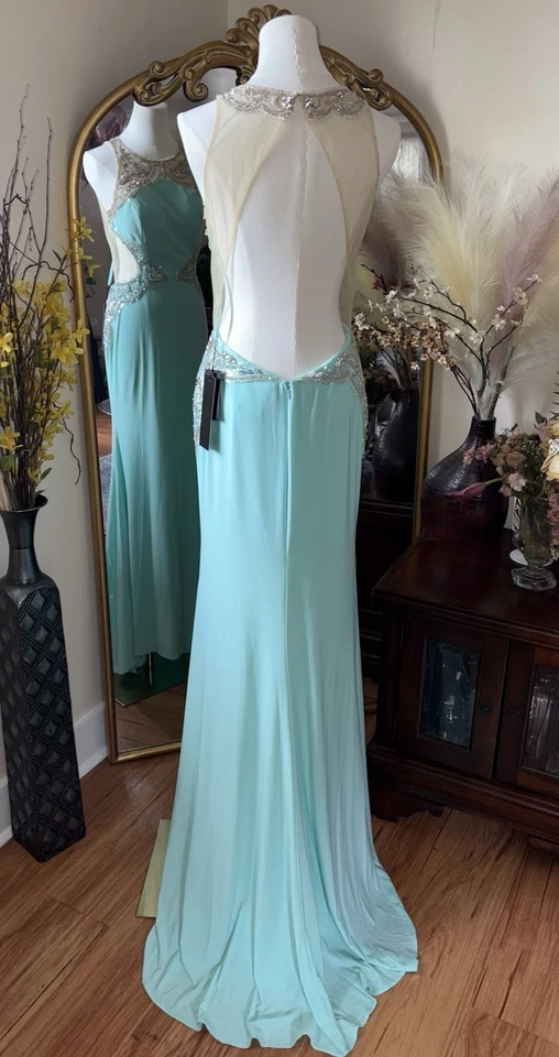 VESTIDO VESTIDO FORMAL CENICIENTA DIVINA COMO NUEVO GRADUACIÓN REGRESO A CASA estilo sirena talla 8 Foto 4 de 4