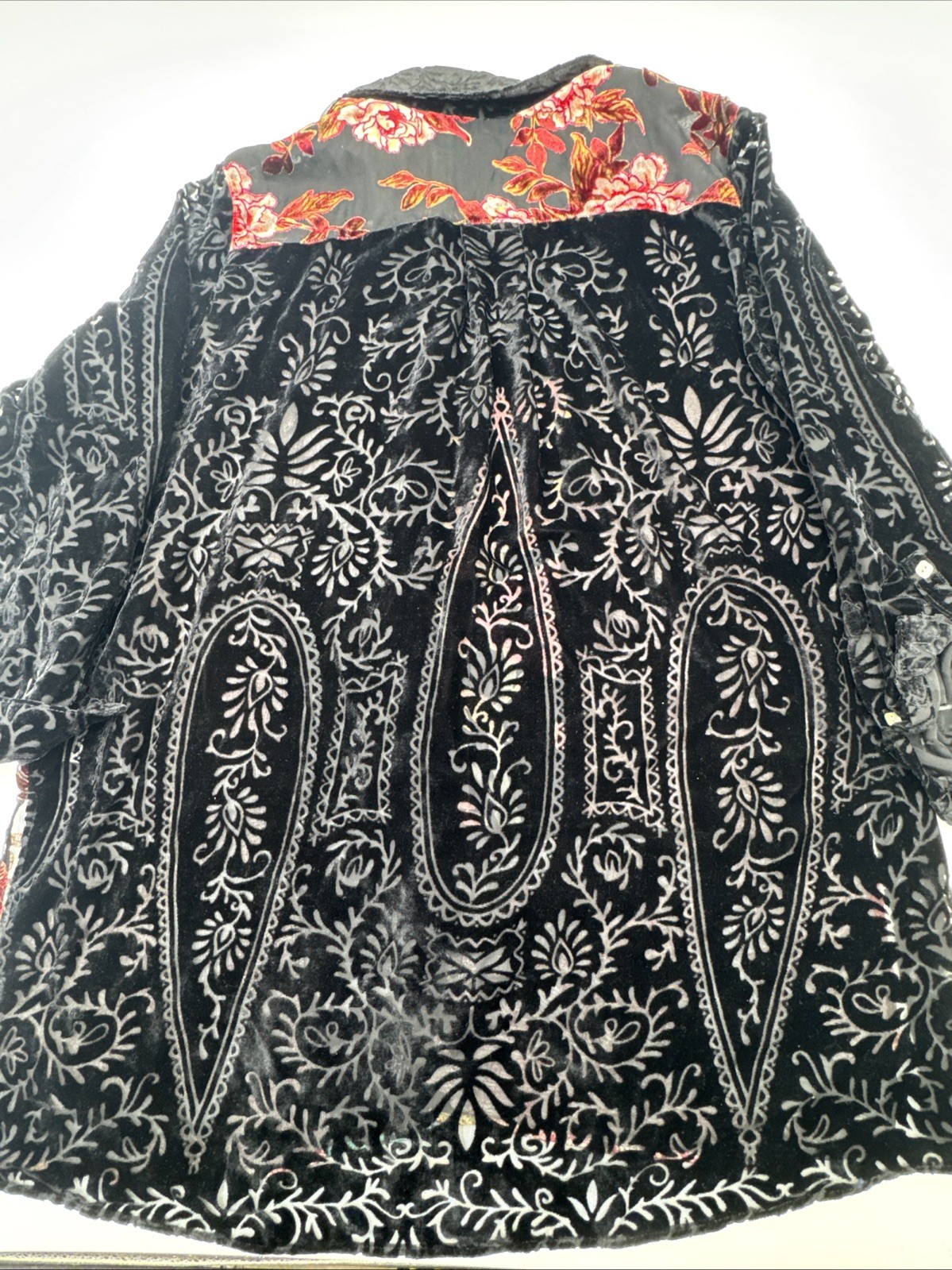 John Mark Womens Patchwork Multi Floral Velvet Bu… - image 8