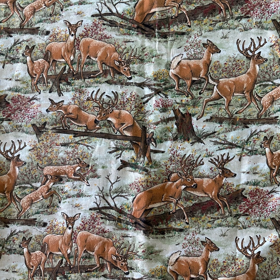 3 Yards  Cotton Fabric Deer Buck & Doe 45" Wide Spring Industries - Image 2 of 4