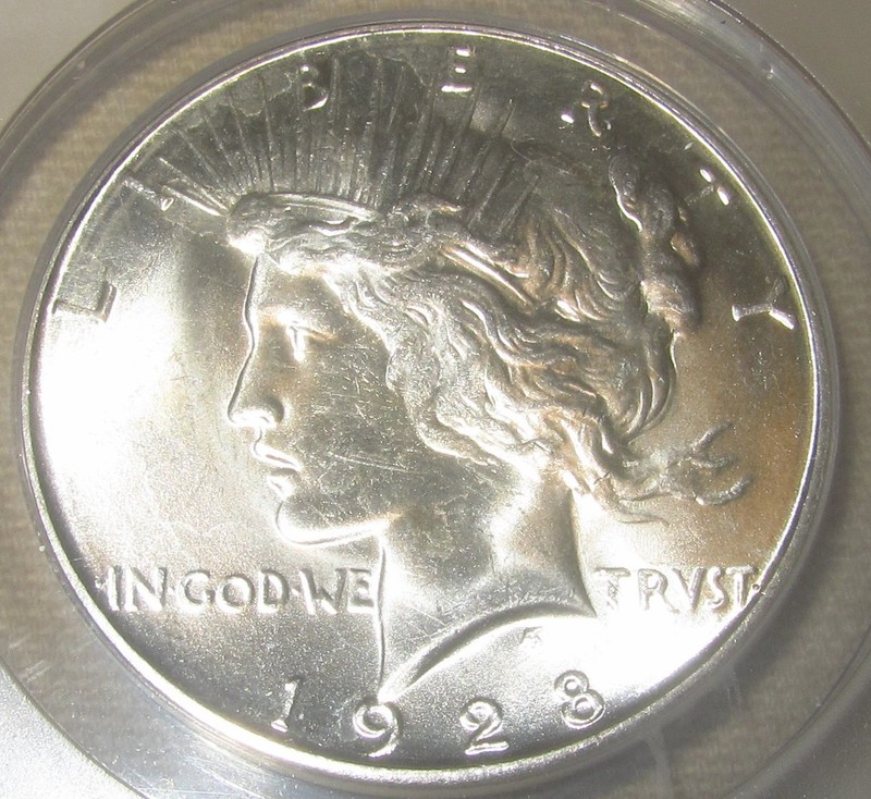 1928-S Peace Silver Dollar ANACS MS63 - Blast White Stunner!