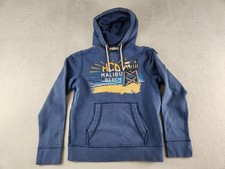 Mens Hollister HCD Malibu Beach Graphic Sweatshirt Size L Blue Distressed Y2K