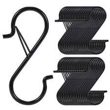 48 Pcs S Hooks for Hanging with Safety Buckle, 3.5 inch Heavy Duty Metal S Sh...