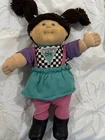 Vintage Cabbage Patch Kid Doll Dark Brown Hair Blue Eyes 1990 First Edition
