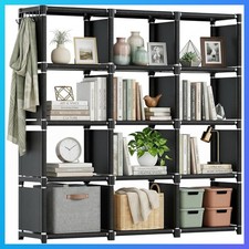 Book Shelf, 12 Cube Storage Organizer, DIY Bookcase, Metal Bookshelf,Tall Book c
