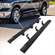 6" Black Aluminum Running Boards Side Step Nerf Bars Compatible with 09-24 Do...