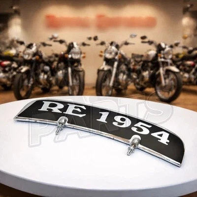 Plaque d'immatriculation RE 1954 compatible avec garde-boue avant Royal Enfield - Photo 1/4