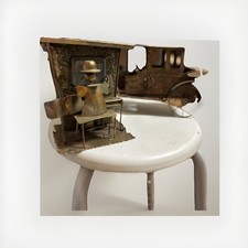 Vintage Metal Music Box Car & Piano Player set 