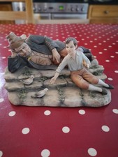 Vintage Capodimonte Porcelain Figurine Tramp & Boy Feeding Birds EXCELLENT COND