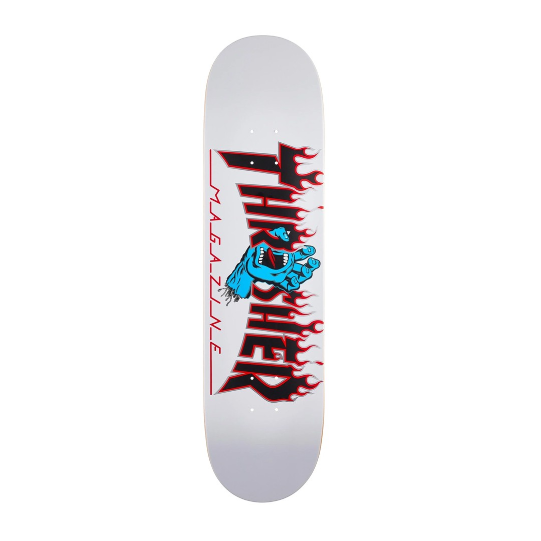 Доска для скейтбординга Santa Cruz x Thrasher Screaming Flame с логотипом белая 80 16290₽