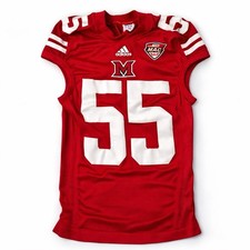 Miami RedHawks Game Used Adidas Jersey #55 MAC NCAA Team Issue 3AC Fast Ship!!!
