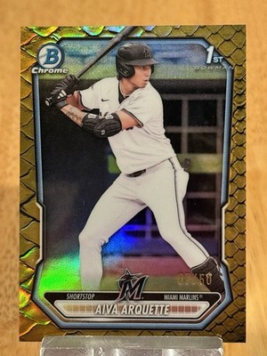 2026 Bowman Chrome Gold Reptilian Refractor #BCP40 Aiva Arquette 1st #d 07/50