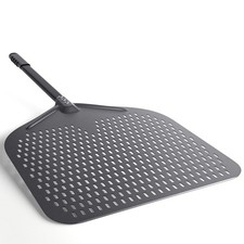 Perforated Pizza Peel, 16" Aluminium Pizza Paddle, Large Pizza peel for Bakin...