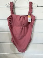 New Kona Sol One Piece Swimsuit Women  s Size Large Pink Adjustable Straps NWT