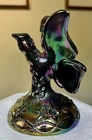 VTG Fenton Amethyst Iridescent Glass Butterfly Purple Carnival Glass Ring Holder