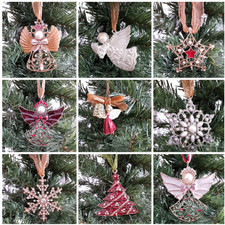 Vintage Style Christmas Tree Decoration Snowflakes & Stars Choose Metal Decs