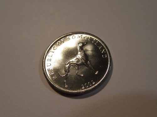 2002 Somaliland coin 20 s GREYHOUND DOG Uncirculated beauty sweet coin
