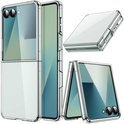JETech Case for Samsung Galaxy Z Flip 7 2025, Crystal Transparent Hard PC Shell