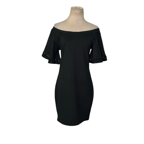 VETEMENTS Shinestar abito tubino nero spalle scoperte taglia Large