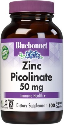 Bluebonnet, ZINC PICOLINATE 50 mg 100 Veg Caps EXP 06/28