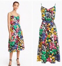J Crew Petites Multi Color Silk Floral Sleeveless A-line Dress- Sz-4P~Stylish