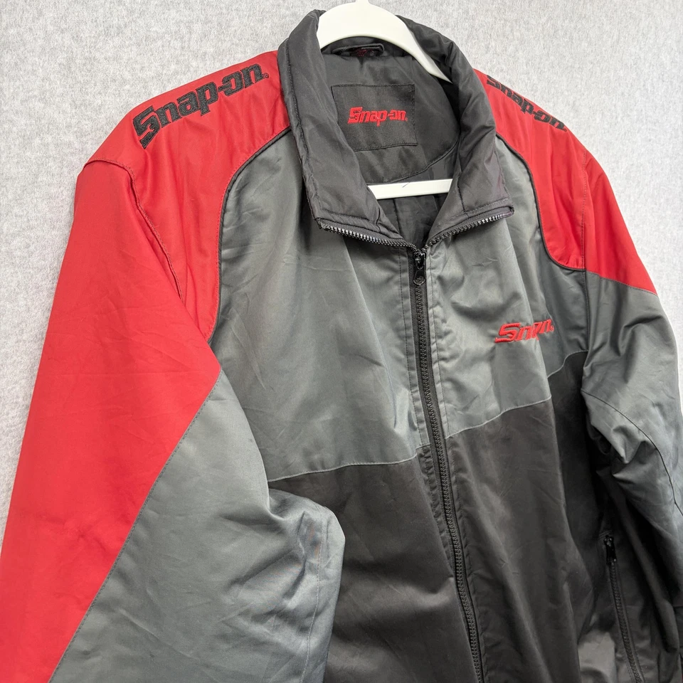 Snap-on Jacket Mens Large Black Gray Red Full Zip Insulated Bomber Embroidered - Image 4 of 4