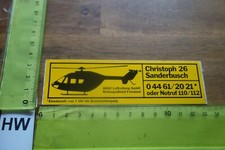Alter Aufkleber ADAC LUFTRETTUNG Hubschrauber CHRISTOPH 26 Sanderbusch