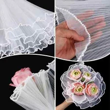 Flower Wrapping Paper White Bouquet Wrapping Paper Pearl Edge Floral Paper 4.5 Y