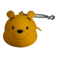 Tokyo Disney Resort Winnie The Pooh Face Bag Charm Keychain pouch Coin Case Used