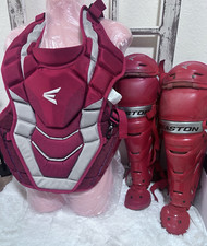 EASTON PRO X Catcher SET Leg Guards and Chest Protector Adult Ages 15  Red
