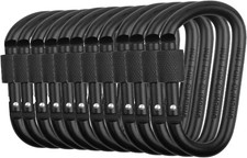 New Locking Carabiner Clip, Caribeaner Clips Black D Ring Spring Snap Key 8pack