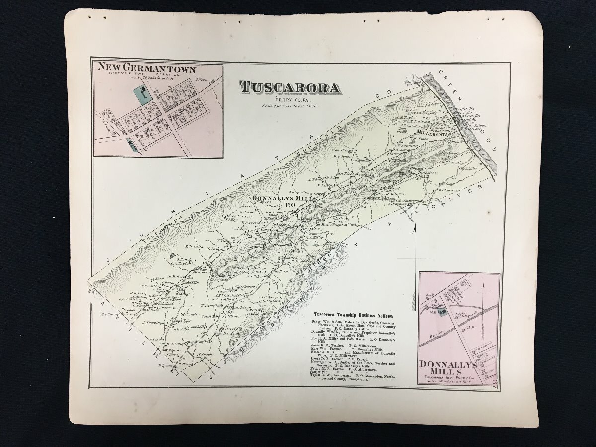 1877 Atlas Map of Tuscarora & Tyrone Townships, Perry County
