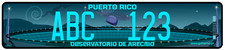 Puerto Rico Arecibo Observatory Retro Euro Style Custom License Plate