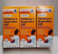 3- Walgreens Children's Dye-Free Ibuprofen Oral Suspension Berry 4 oz EXP 11/25