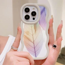 Cute Wave Colorful Leaf ShockProof Case Cover Fashion Girls For Various Phone
