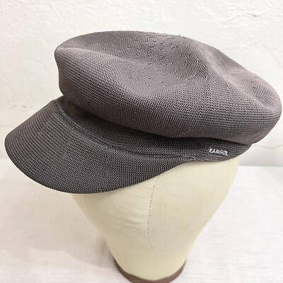 KANGOL Tropic 504 Ventair Gray Woven Newsboy Drivers Cabbie CAP Hat Mens Small